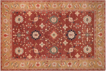 handmade Traditional Kafkaz Chobi Ziegler Brown Tan Hand Knotted RECTANGLE 100% WOOL area rug 10 x 13